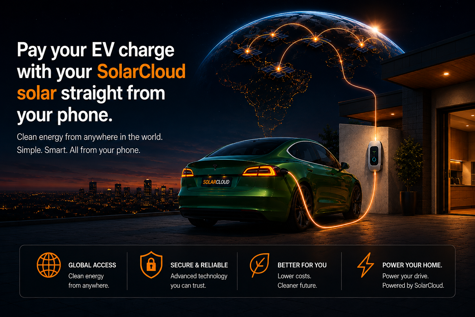 Pay your EV charge with your SolarCloud solar straight from your phone. Clean energy from anywhere in the world.