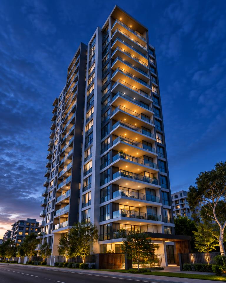 Modern apartment building exterior